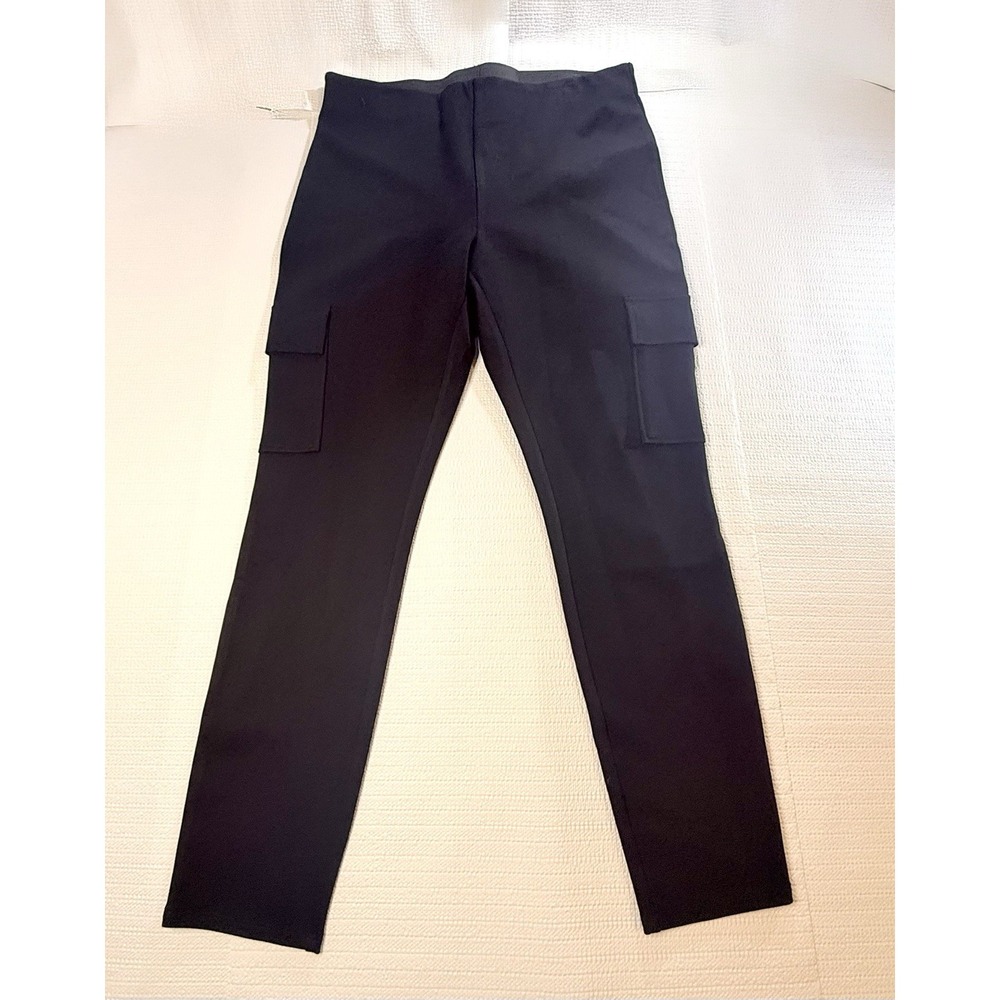 Laundry by Shelli Segal Black Cargo‎ Leggings Pants Womens Large Utility Minimal
